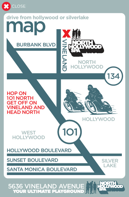 North Hollywood Spa Driving Map